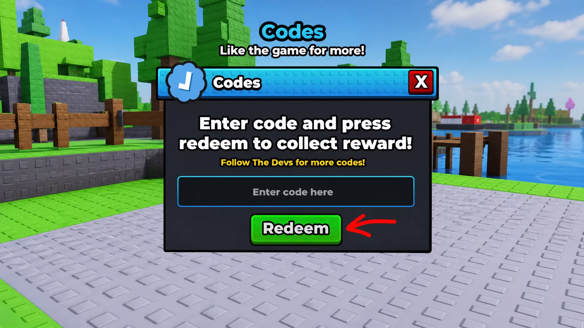 Sail Your Boat codes redemption screen with a code entry field at the center of the map
