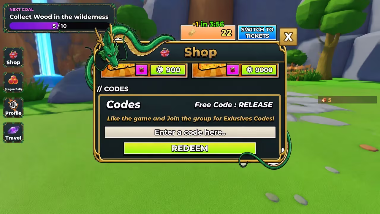 Saiyan Incremental the codes tab
