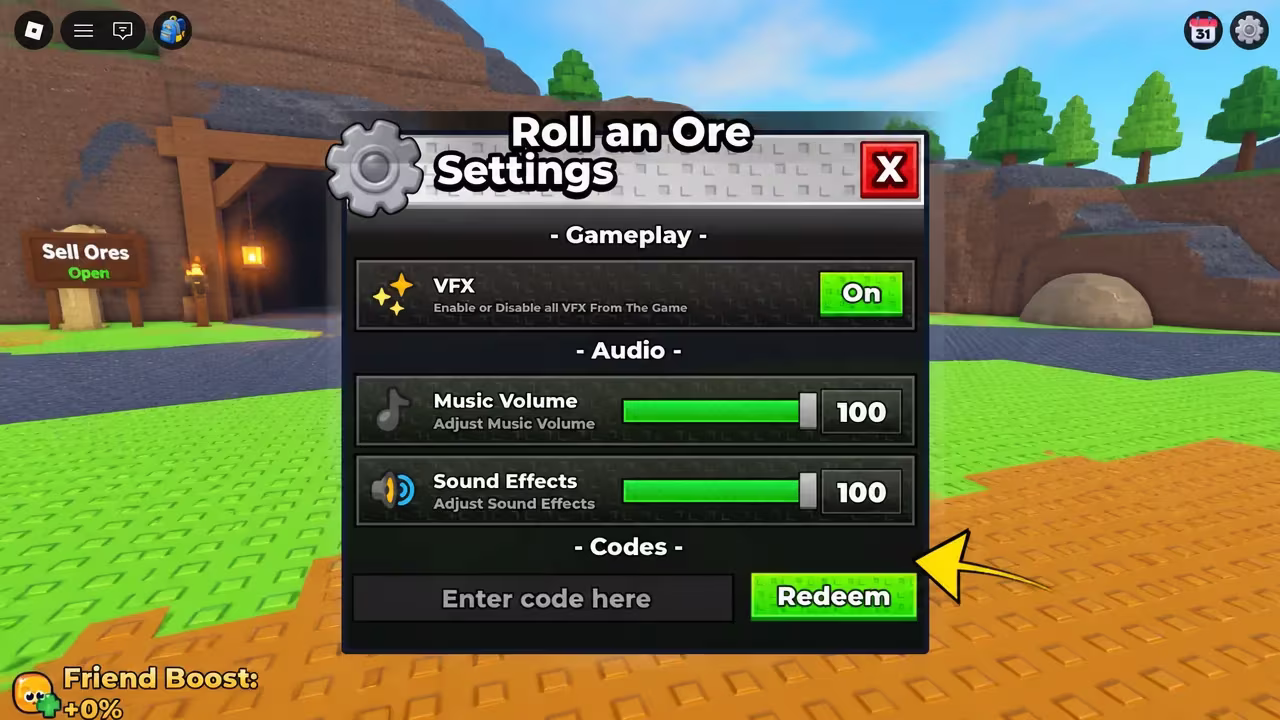 Sell Ores - the codes tab