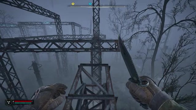 Jump onto the boxes and platform