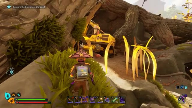 Find the yellow excavator
