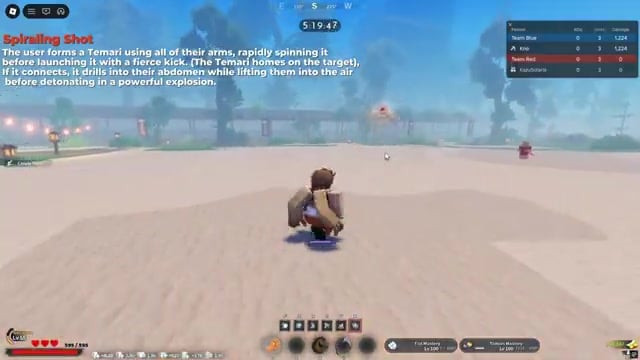 The kicked temari drills in and lifts before detonating