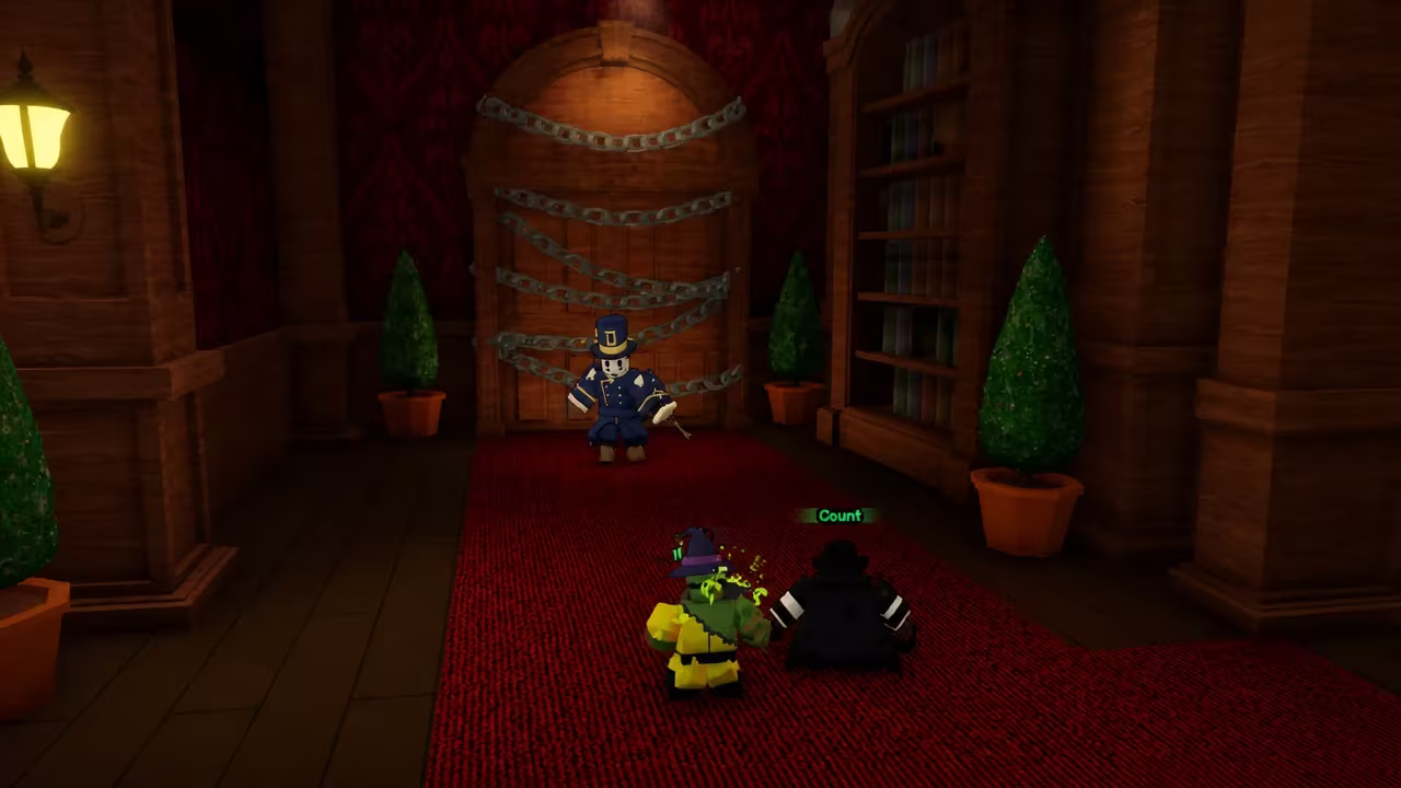 A player standing in the lobby in The House TD2