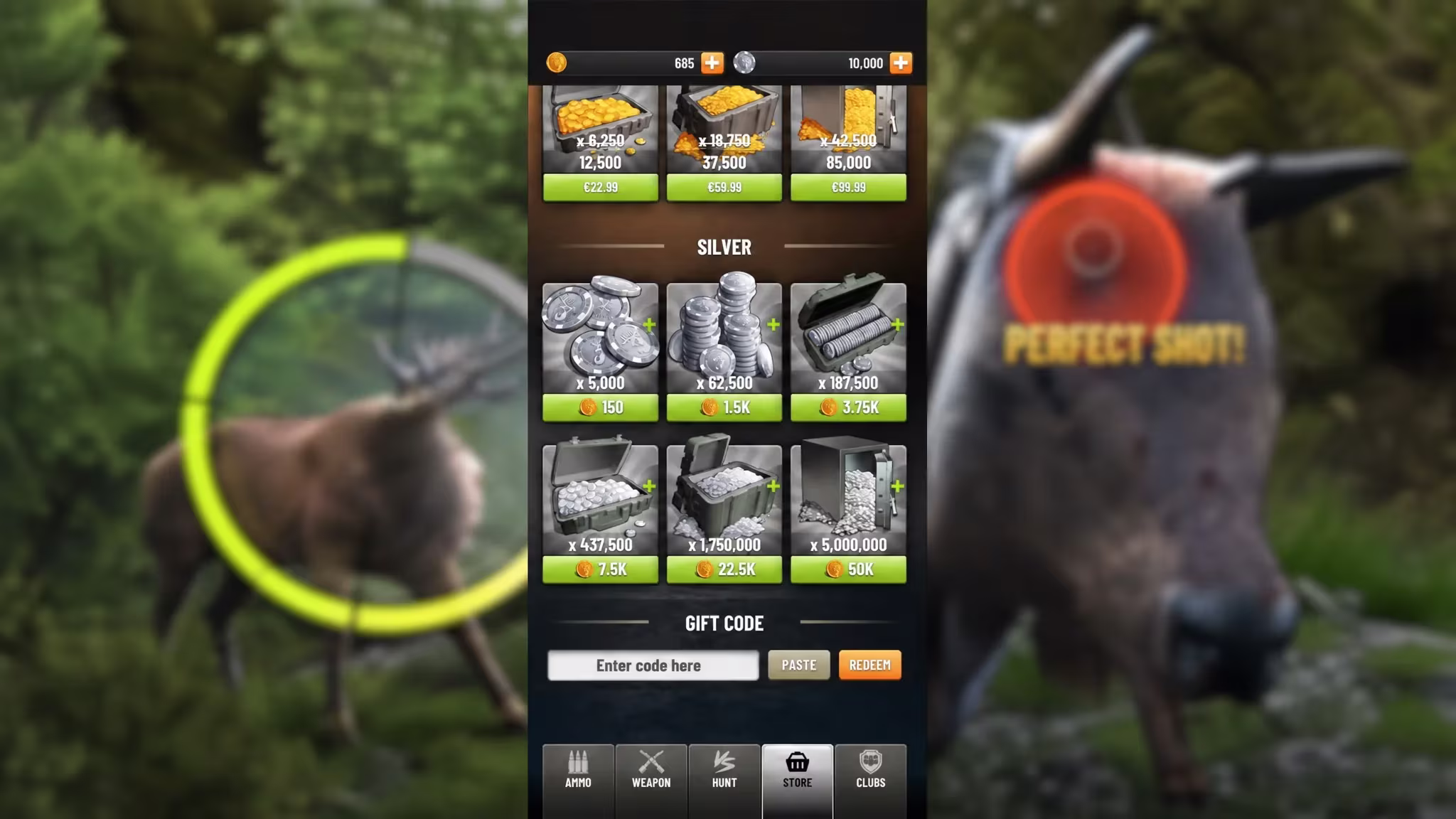 Trophy Hunter the codes tab