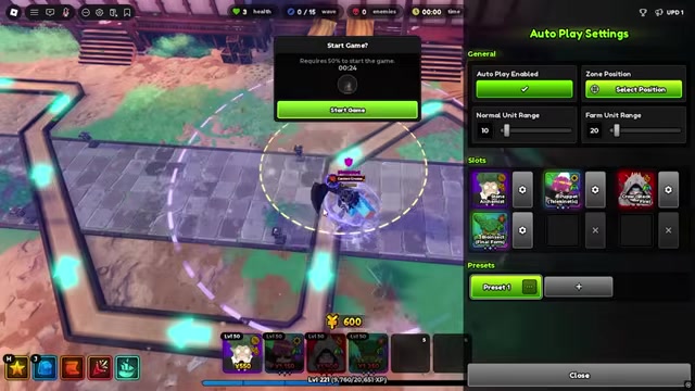 Set the farm unit range