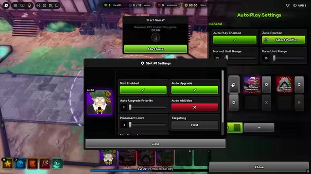 Enable the slot options you want