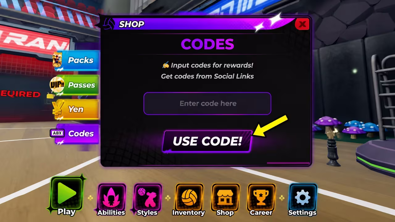 redeem volleyball legends codes