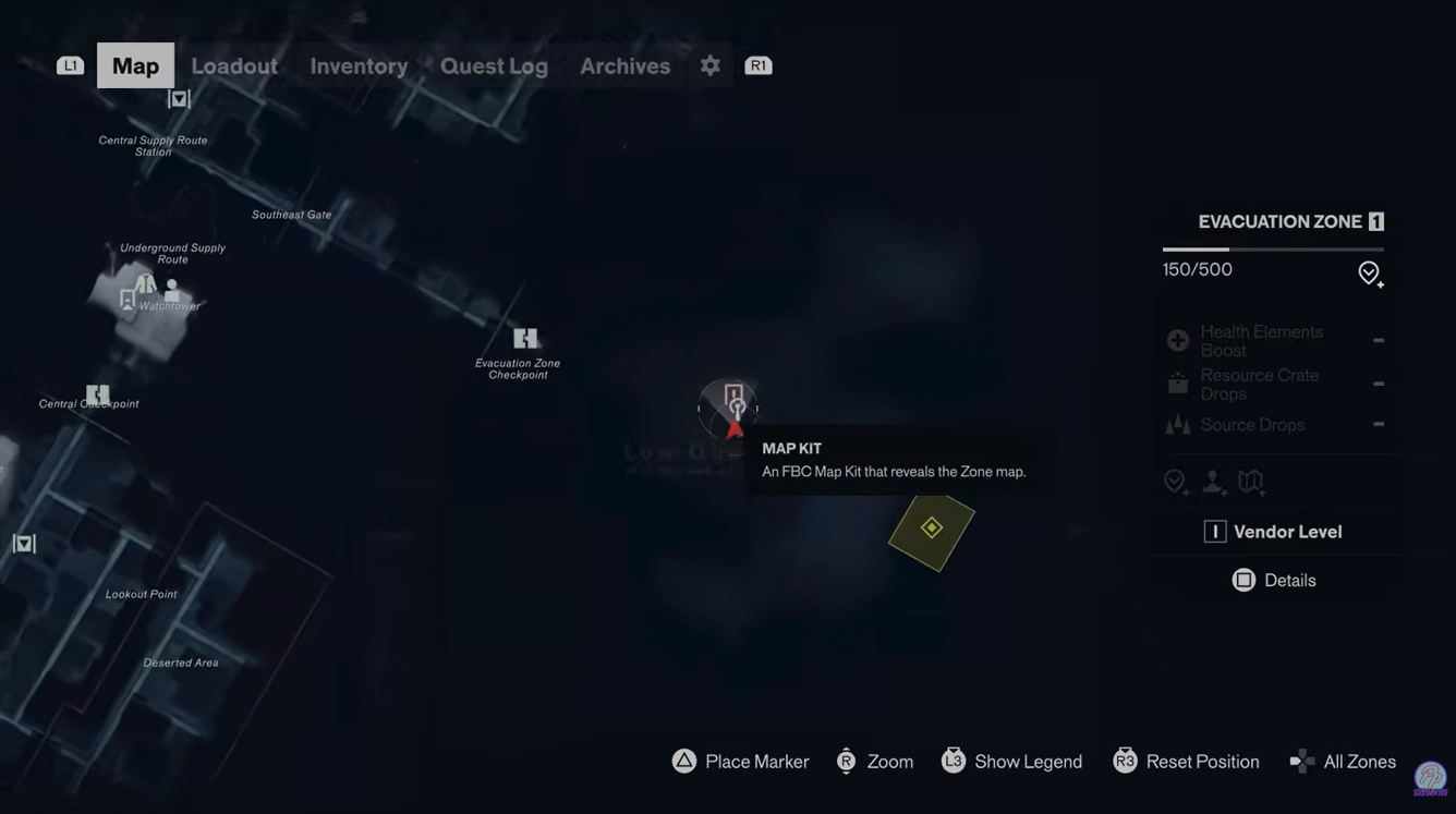 Location of Map Kit in Control Resonant / YouTube - PerfectParadox