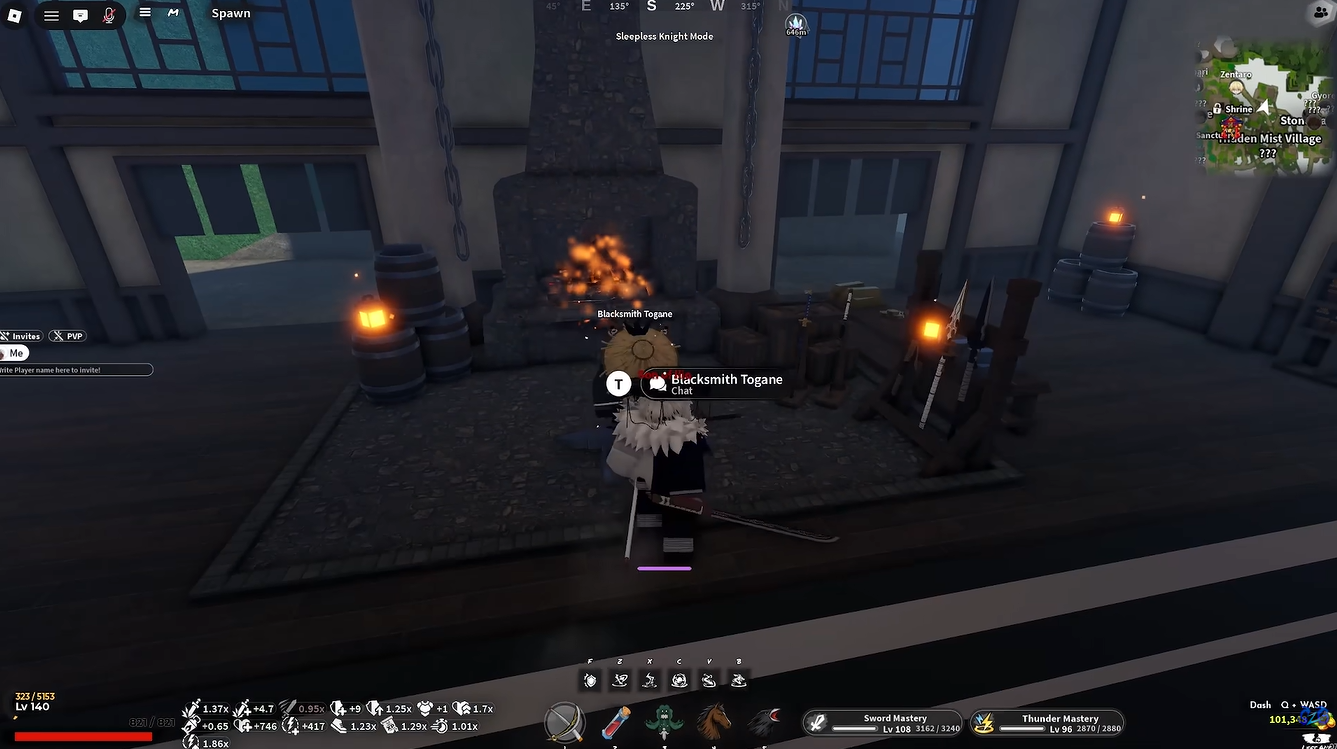Travel toward Mist Village and locate Blacksmith Togane. / YouTube - Mizurri
