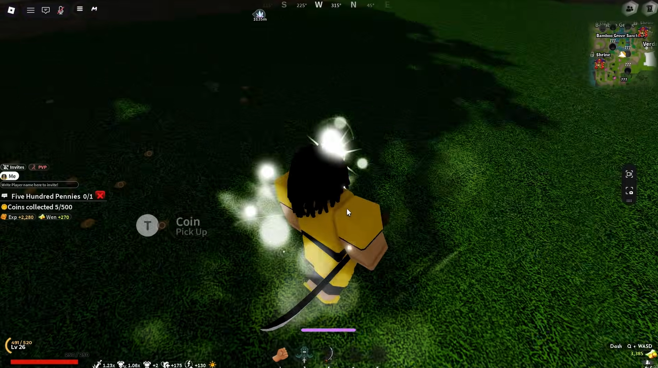 Collect 500 Pennies in Project Slayers 2 / YouTube - Tsk TBoy