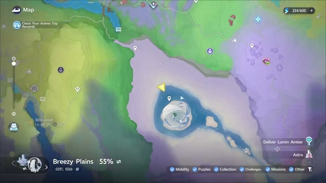 The giant purple orb near the first clearing