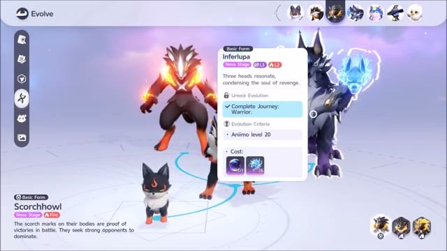 Inferlupa's evolution requirements and spirit material