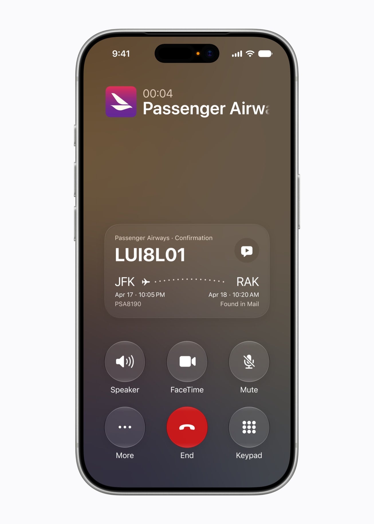 Call Context surfaces a booking detail during a call