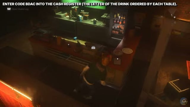 Coffee menu beside the cash register