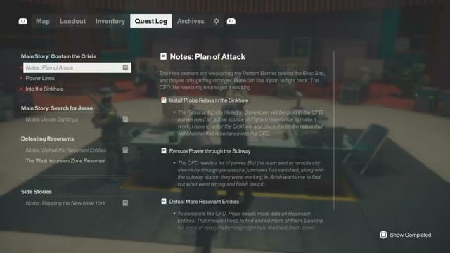 Notes: Plan of Attack objectives