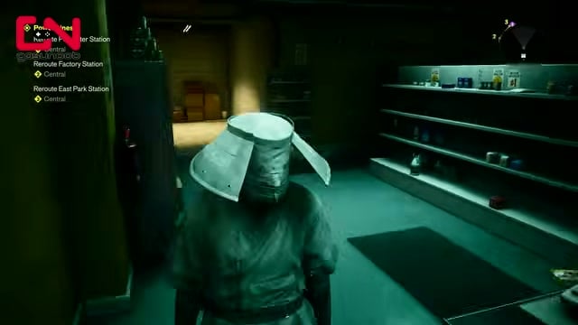 The hidden passage opening behind the counter