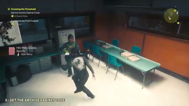 Retrieve the archive code at the Security Station