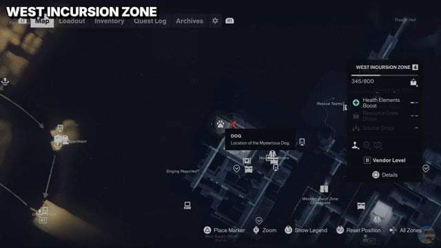 West Incursion Zone Dog marker