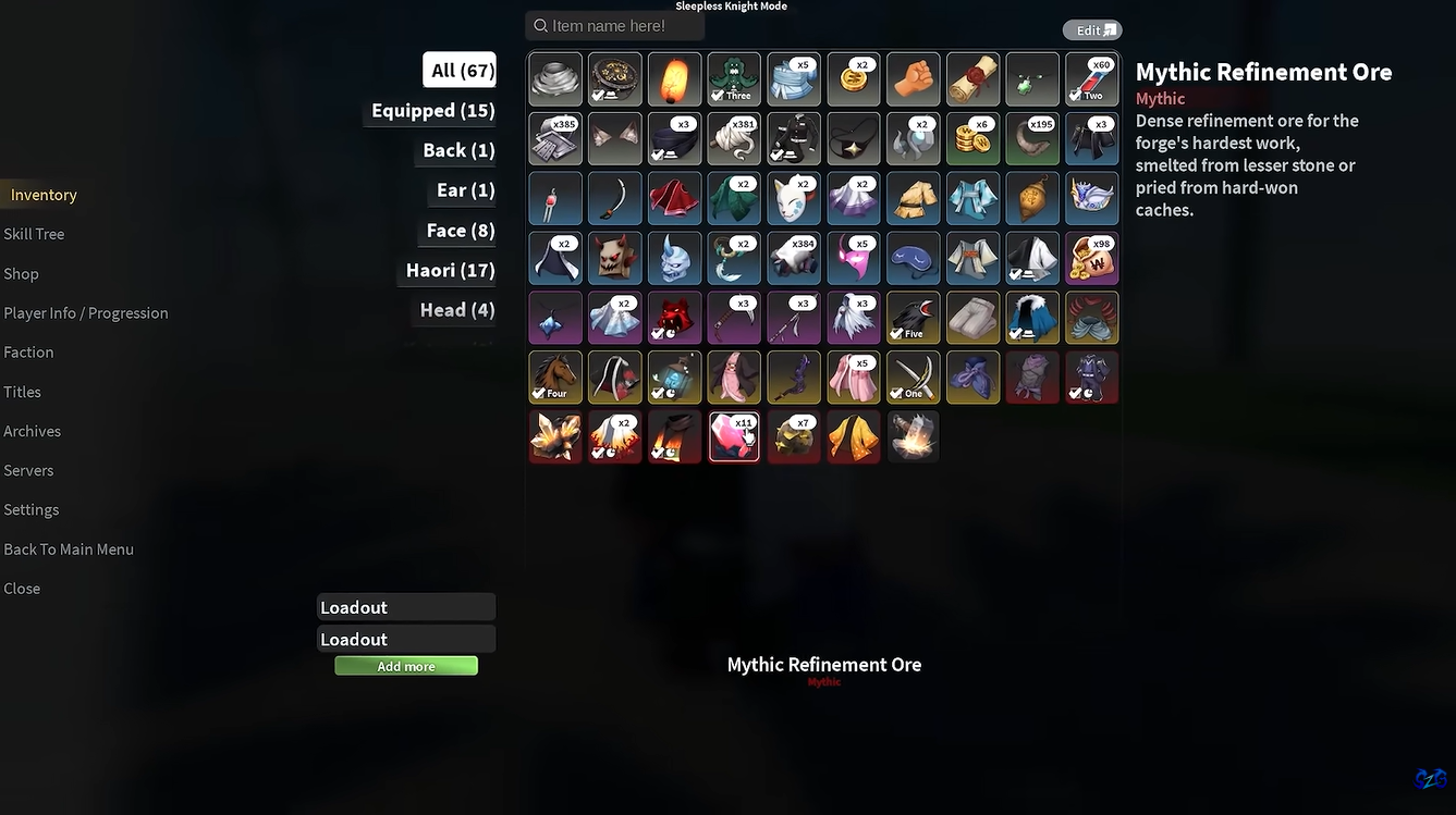 Farm Mythic Refinement Ore / YouTube - Mizurri