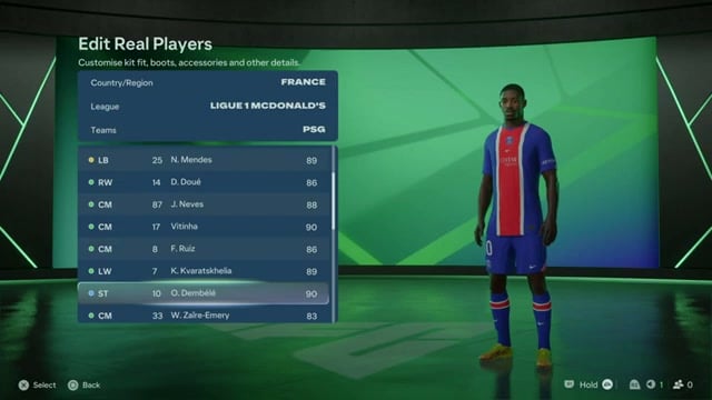 Find and select the player