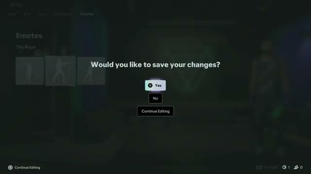 Open the save confirmation