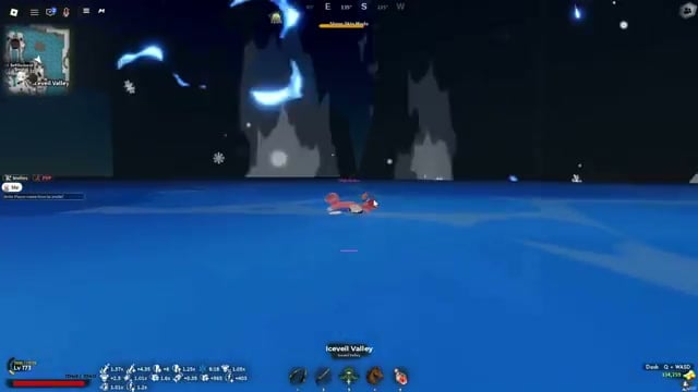 Swim toward the rock wall