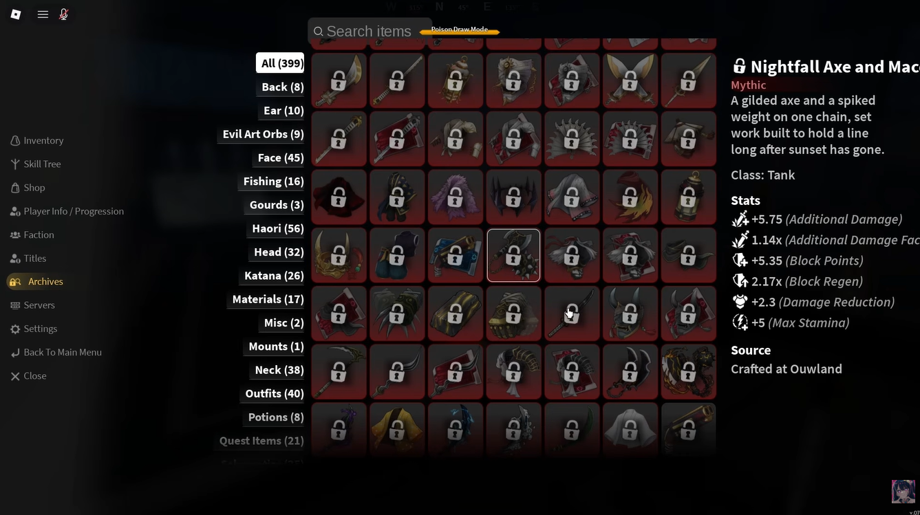 Nightfall mace and axe in Slayers 2 / YouTube - Mizurri