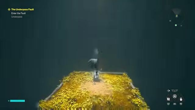 The platform with yellow foliage and the Fault portal