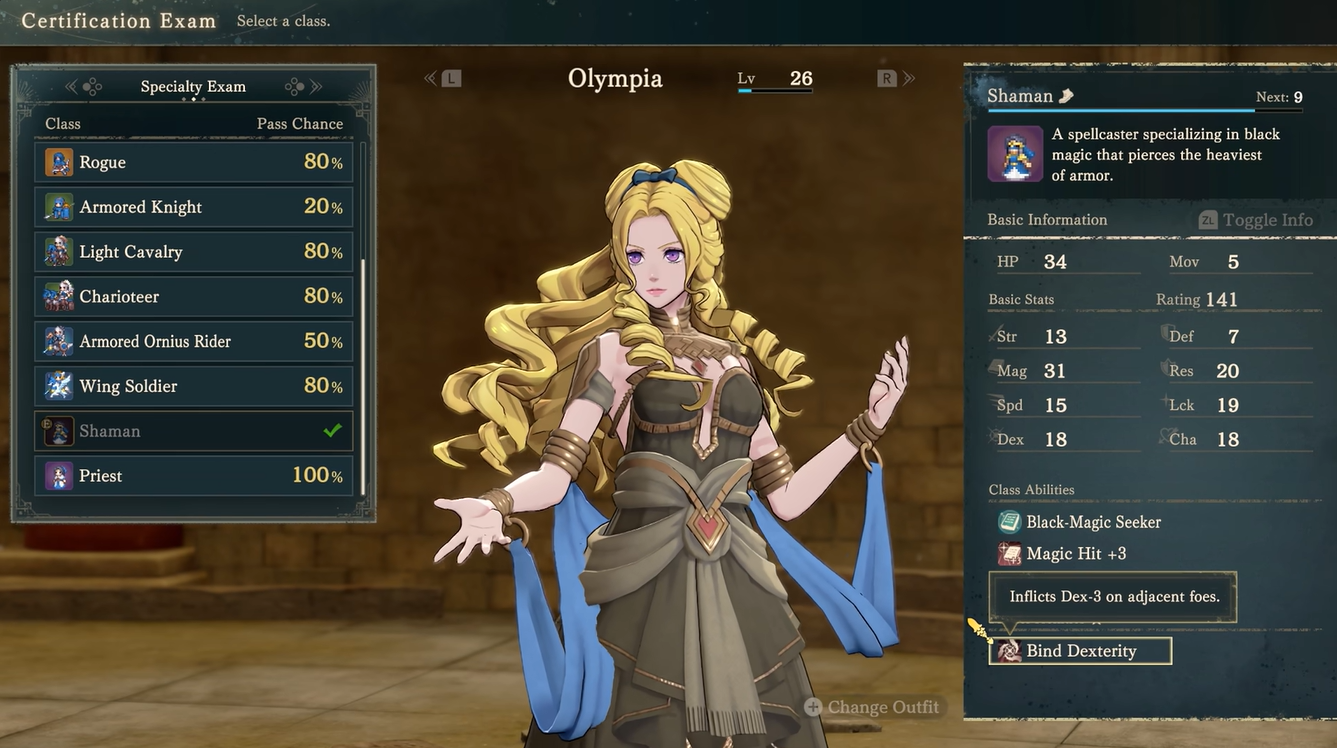 Bind Dexterity in Fire Emblem Fortune's Weave / YouTube - Varsona