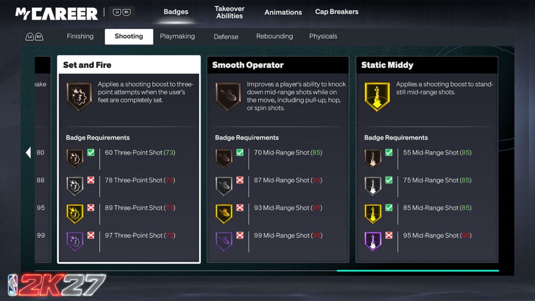 NBA 2K27 MyPLAYER Builder Badge Glossary