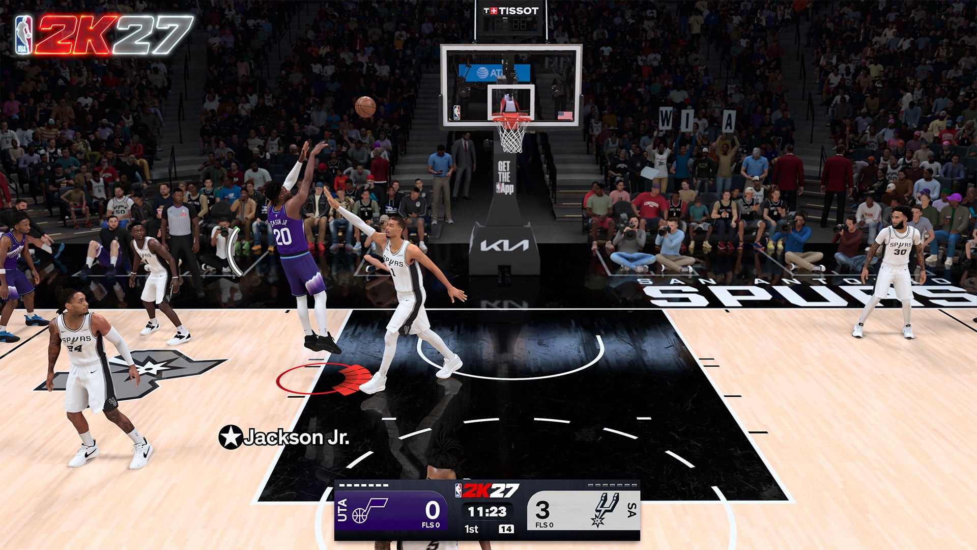 NBA 2K27 shot contest during gameplay