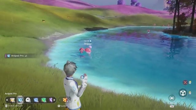 Continue around the lake's curved edge
