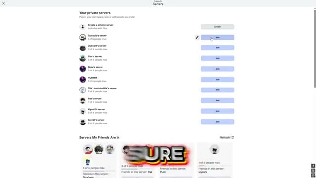 Join your private server
