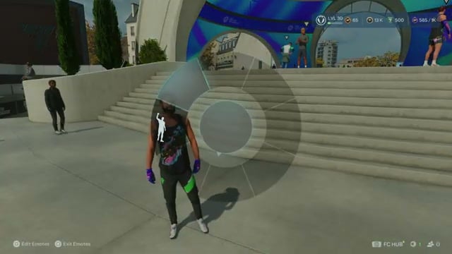 Open the emote wheel