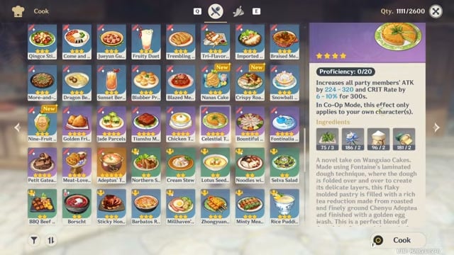Find the recipe in your inventory
