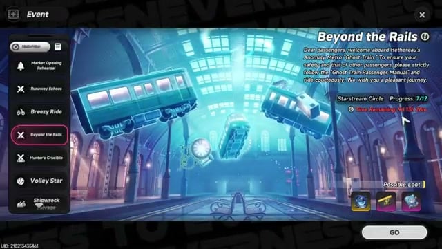 Work toward 36 stars in Beyond the Rails