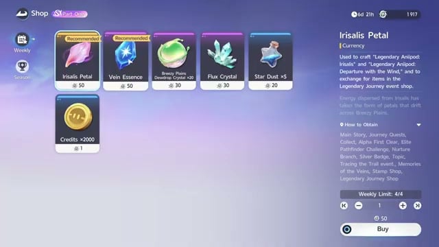 Buy extra Vein Essence as needed