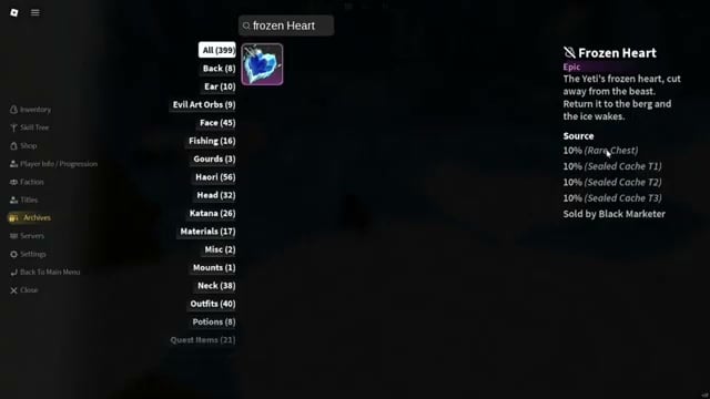 Lantern: Obtain a Frozen Heart