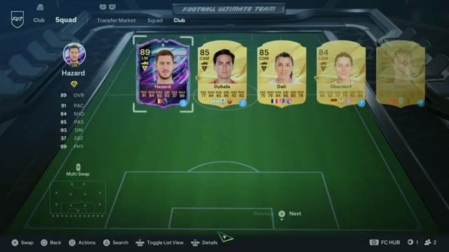 Switch to the Club player tab