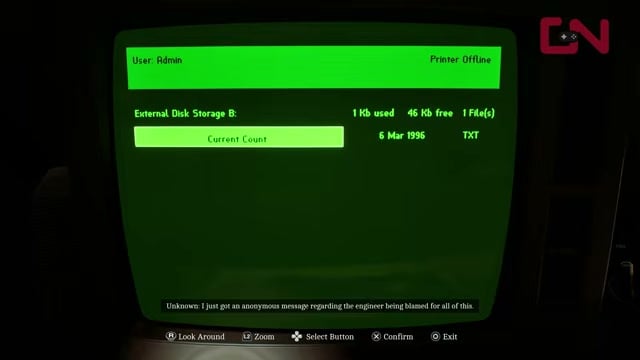 Current Count in the disk's file listing