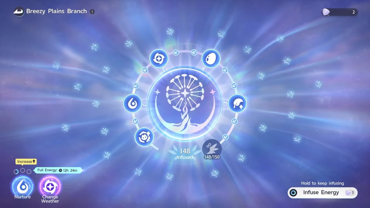 Infuse Energy button prompt