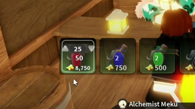 Select 25 Health Elixirs for a total of 8,750 Wen