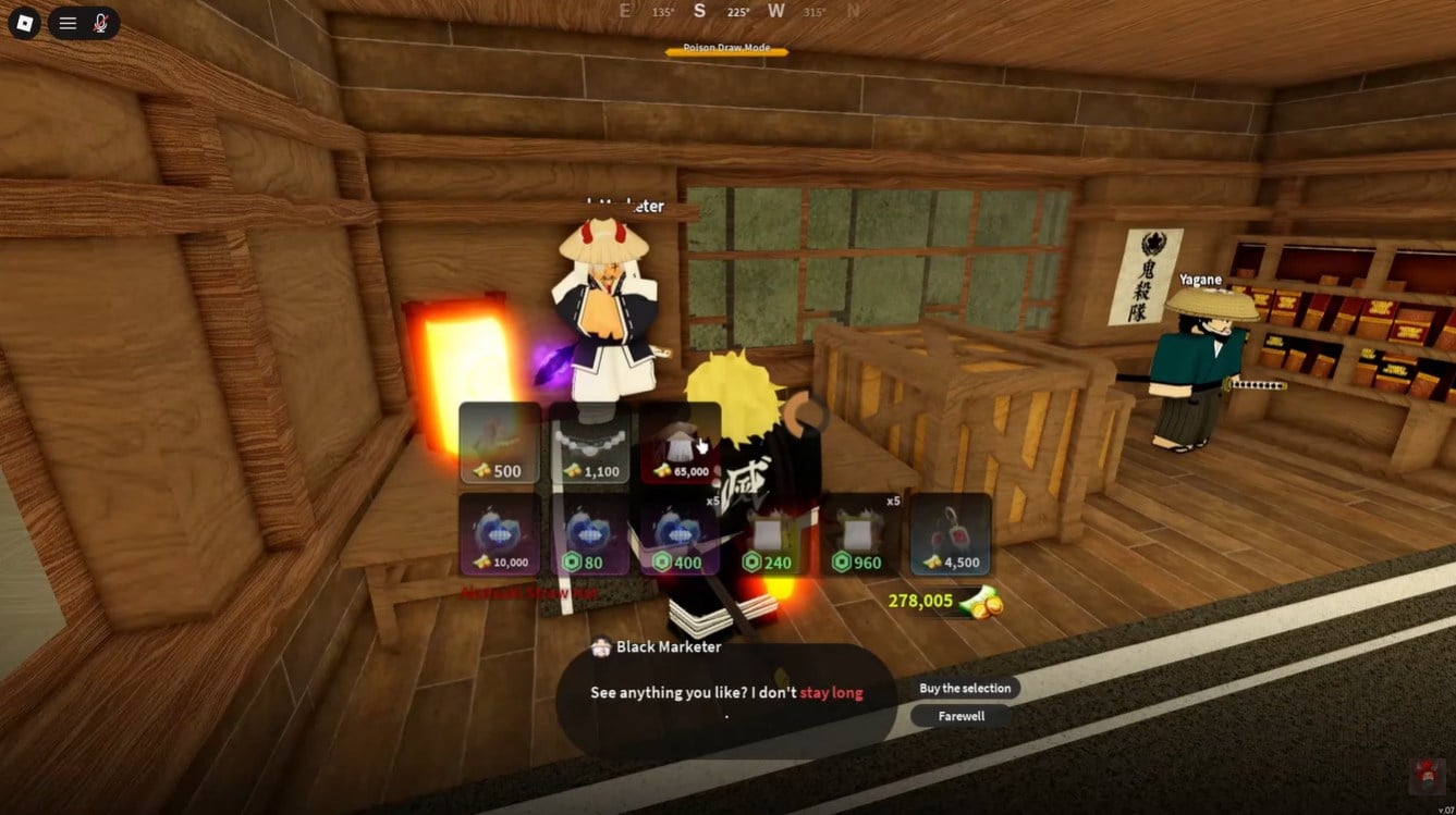 Black Market NPC rewards in Project Slayers 2 / YouTube - BuilderBoyTV
