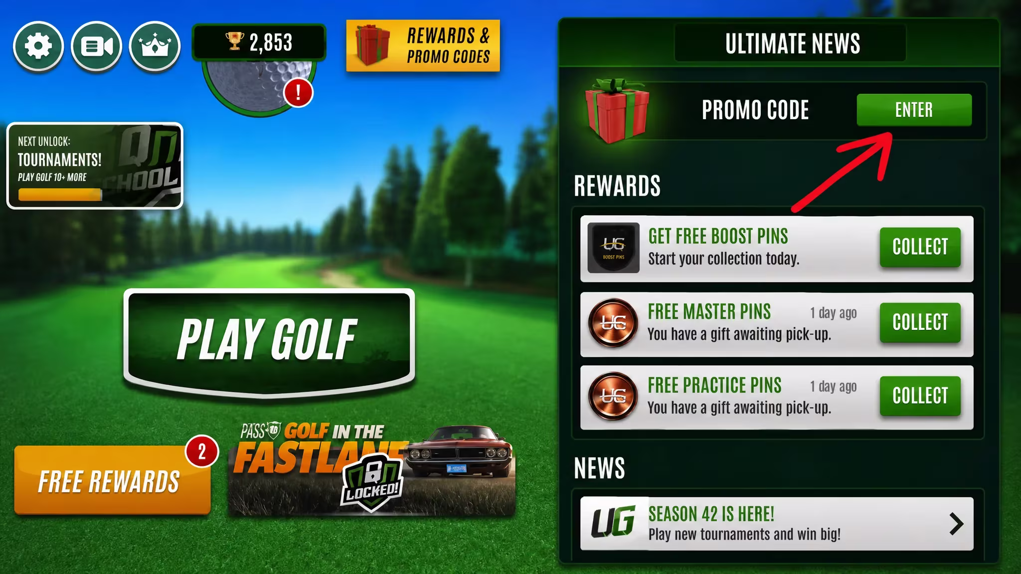 How to redeem codes in Ultimate Golf