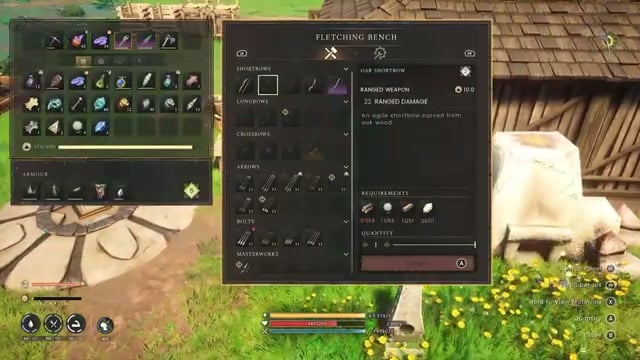Craft the bow at your base