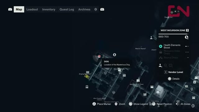 The DOG marker in West Incursion Zone