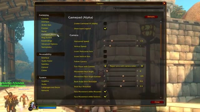Enable the controller layout