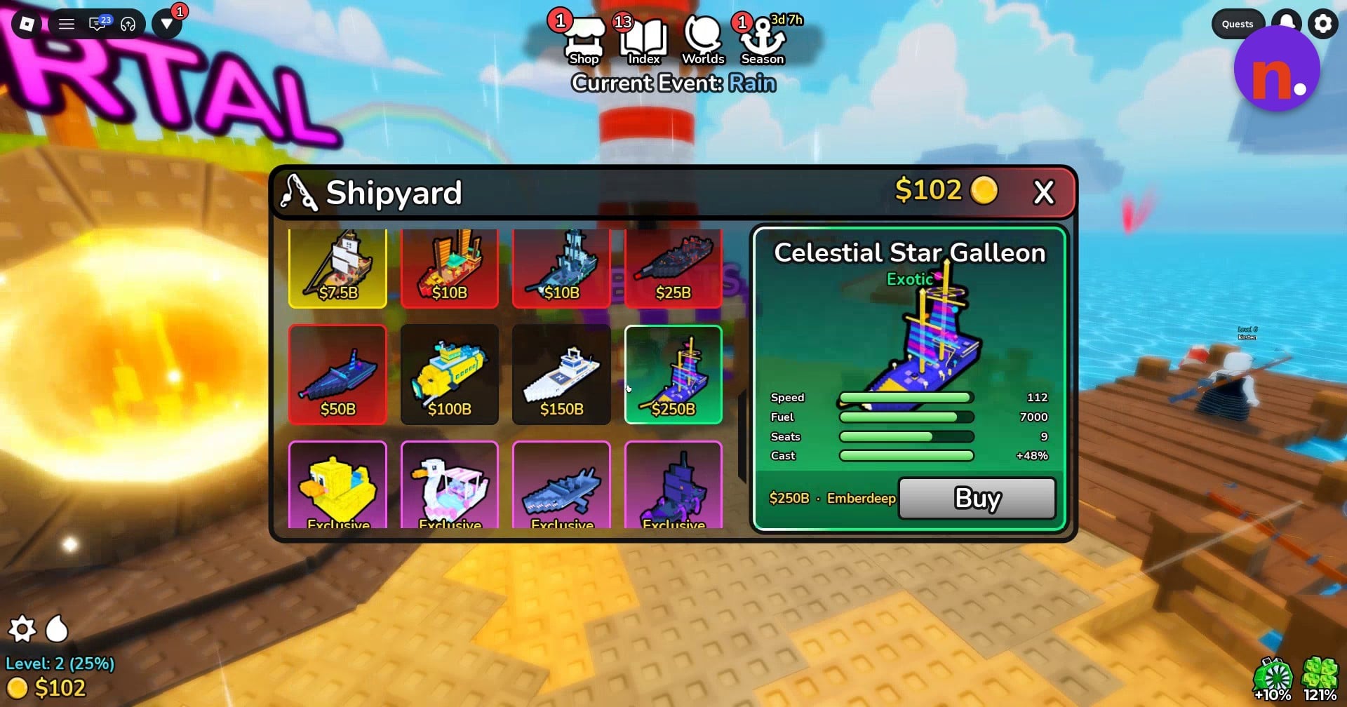 Exclusive labels in the Shipyard menu