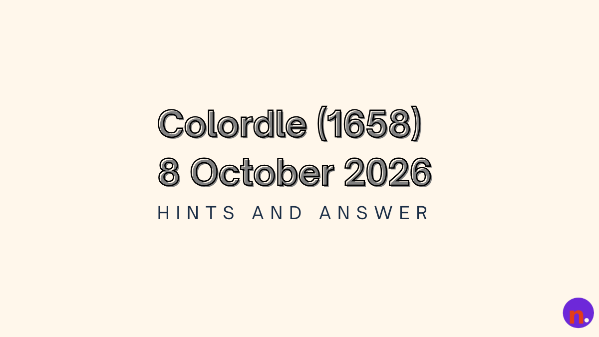 Colordle Hints and Answer Today – 8 October 2026