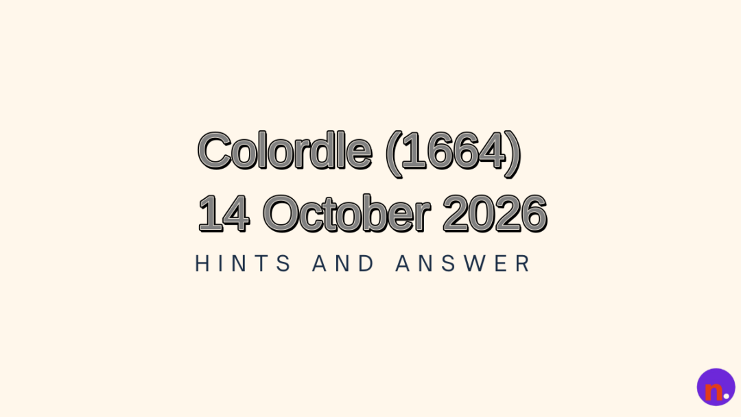 Game icon and date for Colordle #1664 Hints and Answers for October 14, 2026
